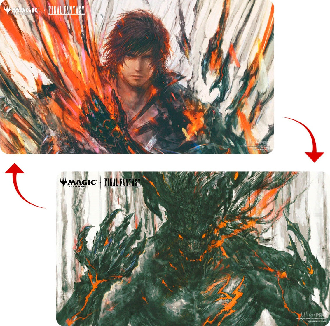 Magic: The Gathering®—FINAL FANTASY™ Clive, Ifrit's Dominant/Ifrit, Warden of Inferno Double-Sided Playmat