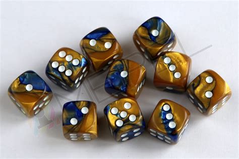 Chessex Dice - White-Blue-Gold