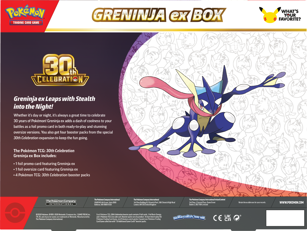 Pokemon 30th Celebration Greninja EX Box