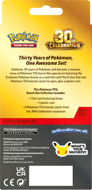 Pokemon 30th Celebration Knock Out Blister